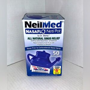 Neilmed Nasaflo Neti Pot Nasal Rinse Device Allergy & Sinus Relief Natural 1ct